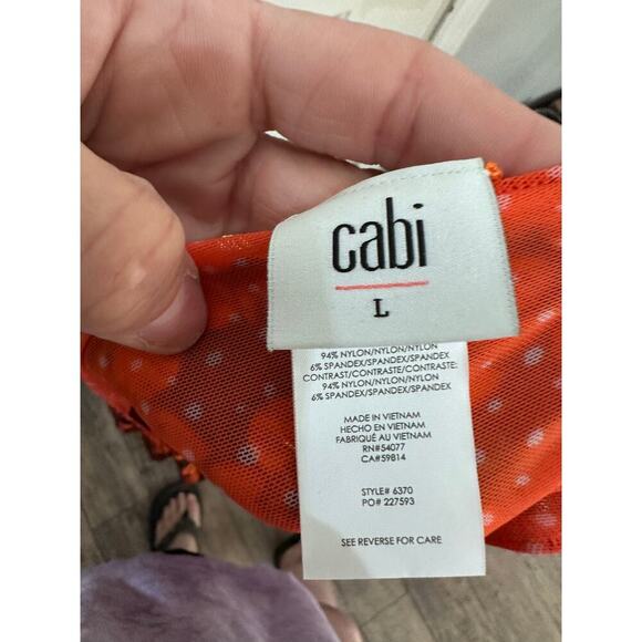 NWT CAbi #6370 Women's Orange Navy Blue Reversible 4 Way Flip Dress Size Large - Picture 7 of 7